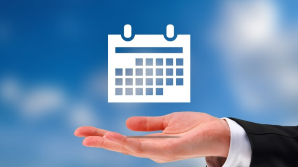 手のひらの上にカレンダー