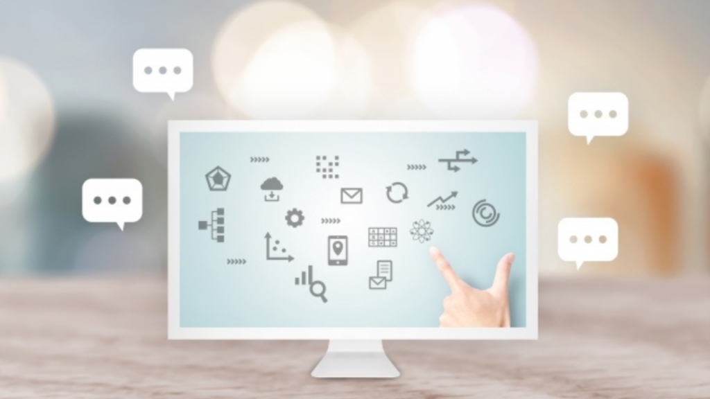 パソコンに様々なアイコン