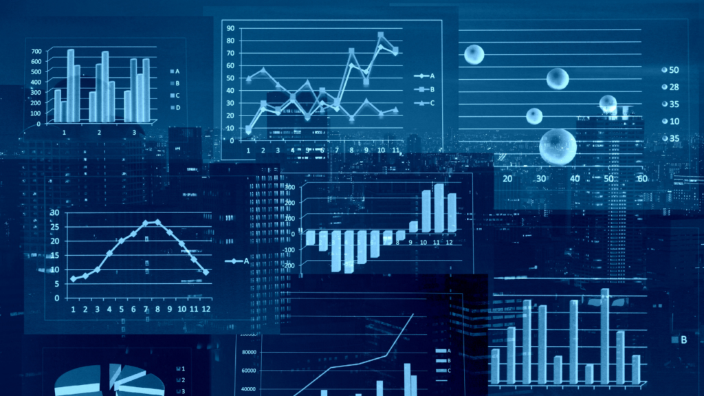 たくさんのグラフとデータ