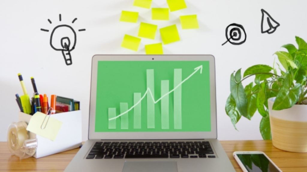 パソコンにグラフの画面