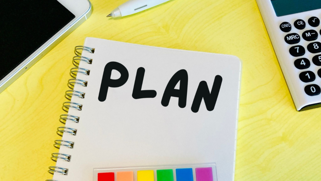 ノートにPLANの文字