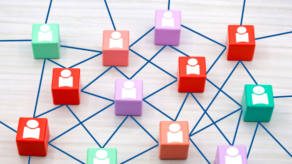 人型のアイコンが線で結ばれている