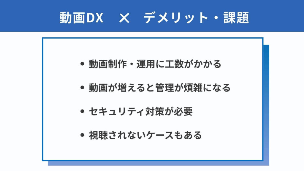 動画DXのデメリット・課題